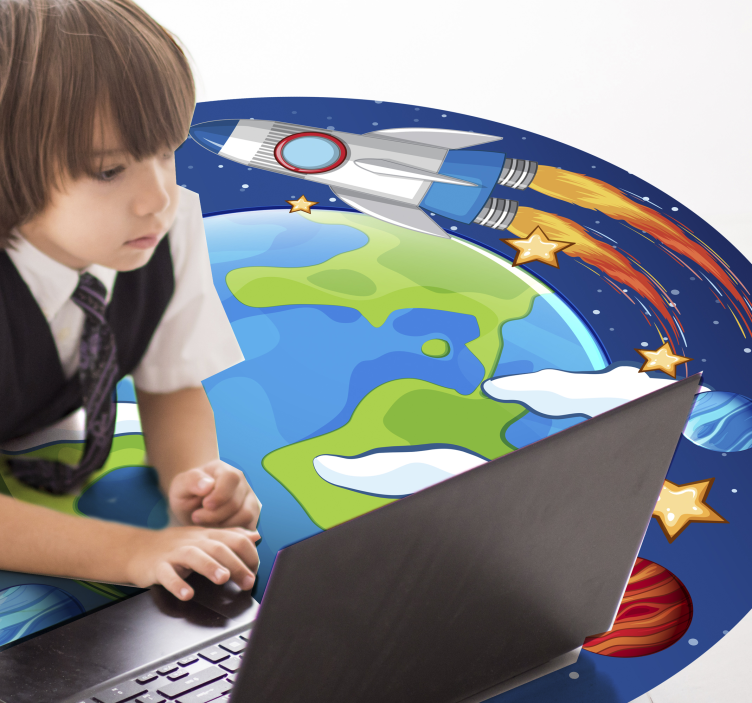 Tapis vinyle pour enfants orbite planétaire - TenStickers