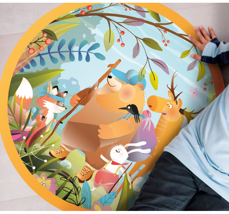 Tapis vinyle pour enfants rassemblement des amis de la forêt - TenStickers