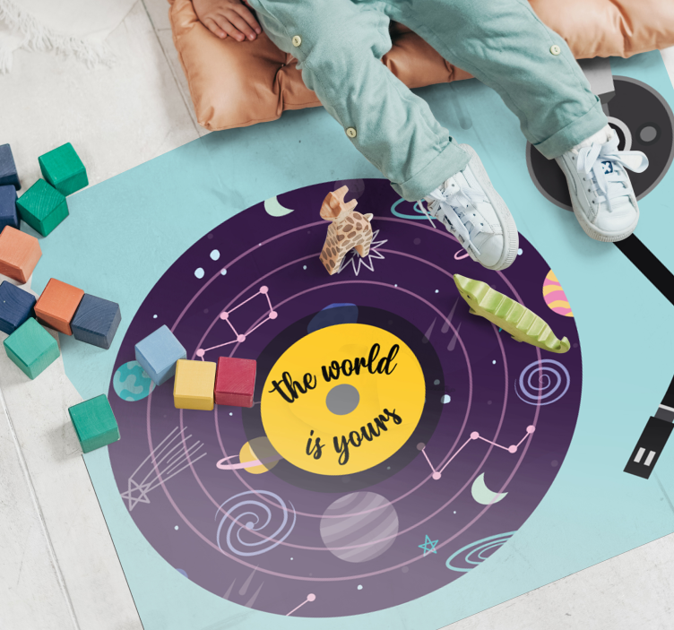 Tapis vinyle pour enfants thème de l'exploration du monde - TenStickers