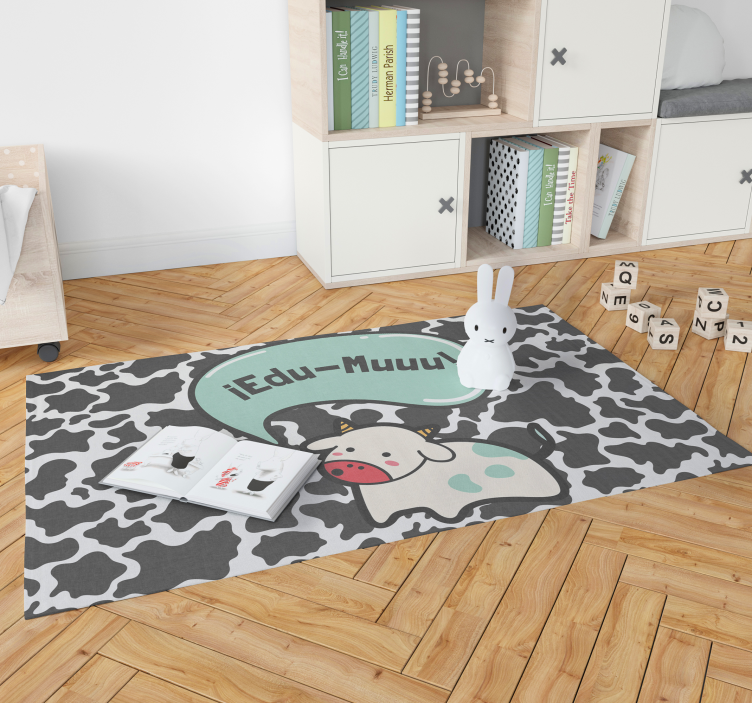 Tapis vinyle pour enfants vache personnalisable - TenStickers