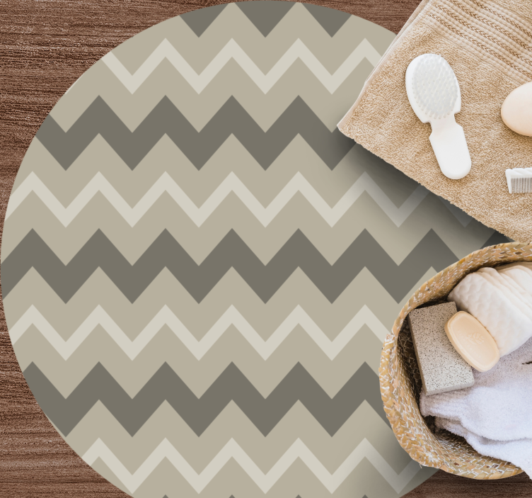 Tapis vinyle rayures cercles à motif chevron - TenStickers