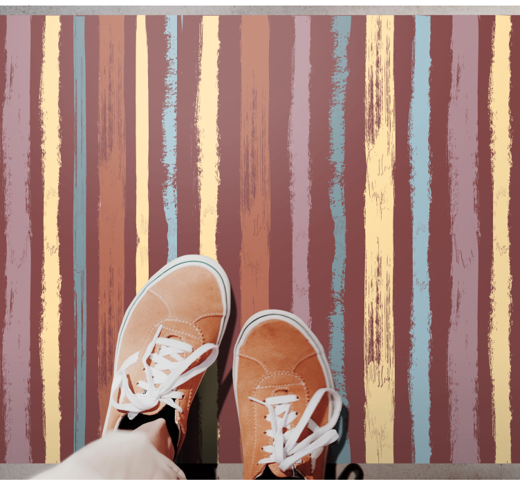 Tapis vinyle rayures effet tissu peint à la main - TenStickers