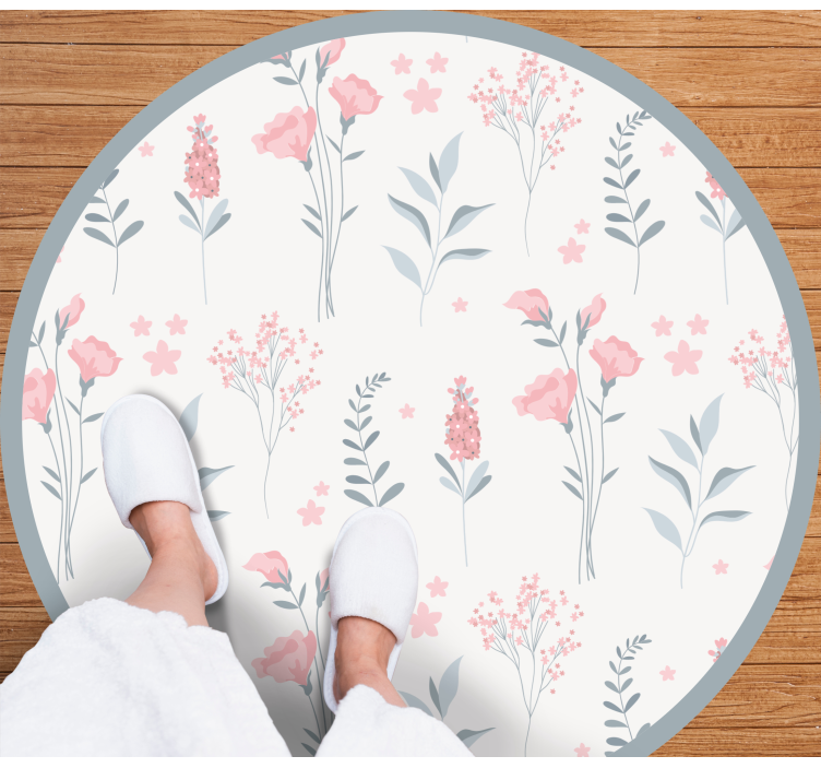 Tapis vinyle fleurs et plantes motif élégant et fleuri - TenStickers