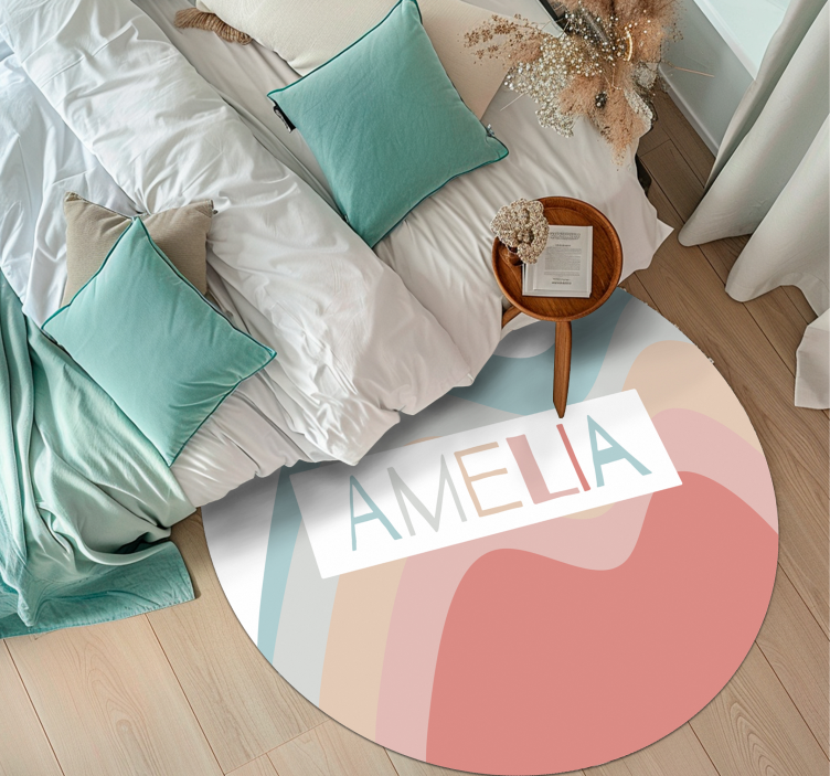 Tapis vinyle rond personnalisé avec couleurs pastels - TenStickers