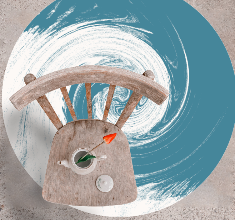 Tapis vinyle rond spirale abstraite bleue - TenStickers