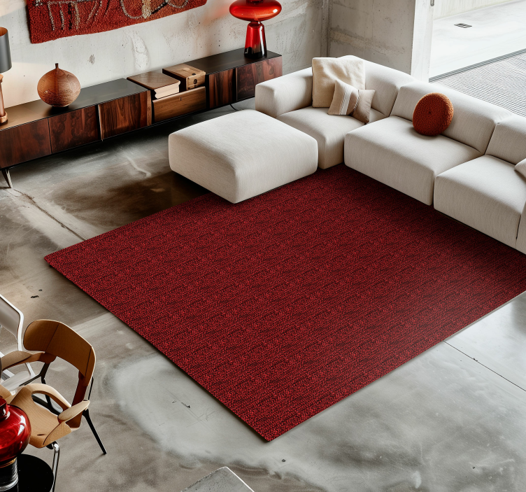 Tapis vinyle rouge effet laine - TenStickers