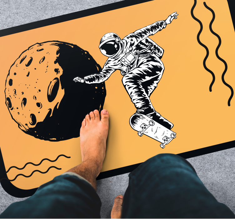 Tapis vinyle autres tapis astronaute en skateboard - TenStickers