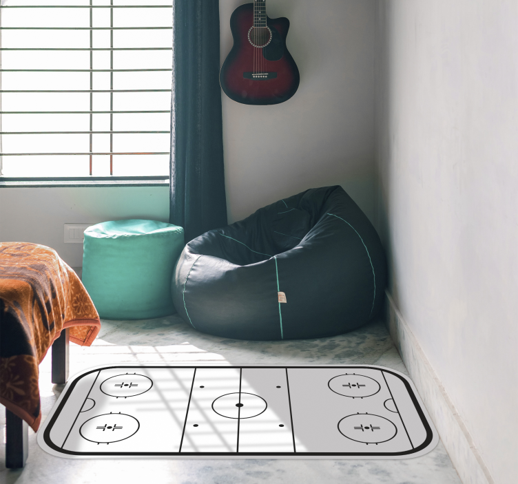 Tapis vinyle jeux patinoire de hockey sur glace - TenStickers