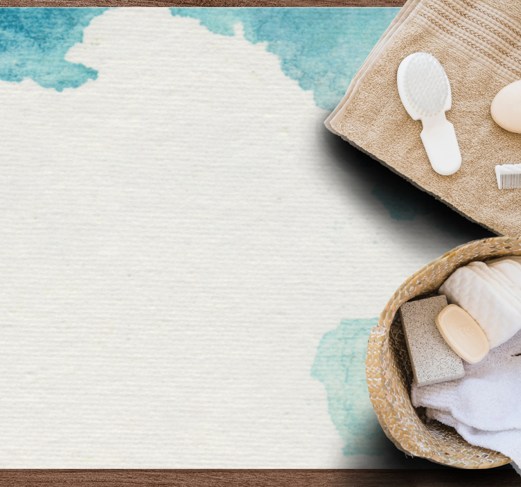 Tapis vinyle salle de bain effet aqua doux - TenStickers