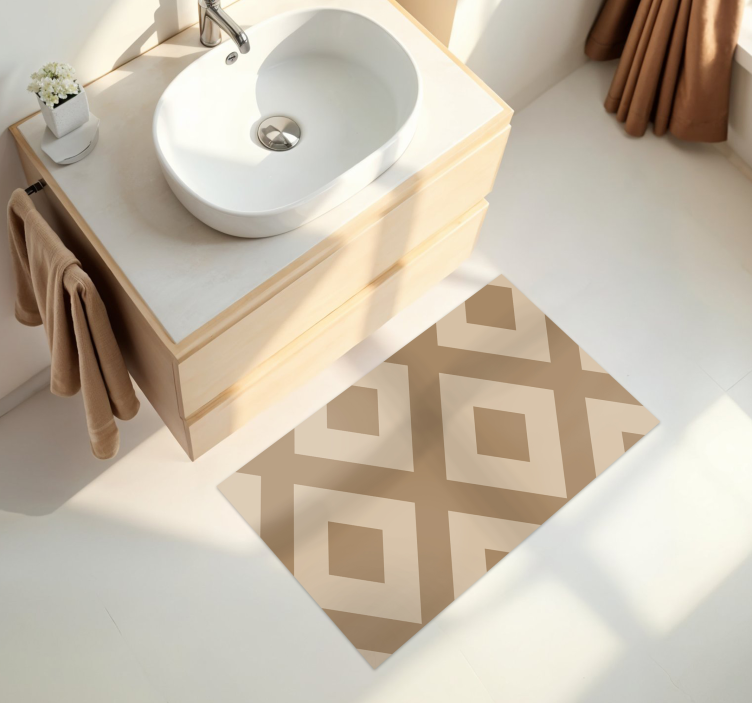 Tapis vinyle salle de bain imitation tissu beige - TenStickers