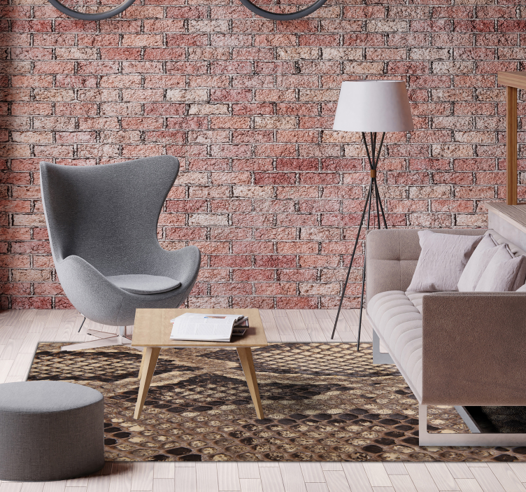 Tapis vinyle salon imprimé peau de serpent - TenStickers