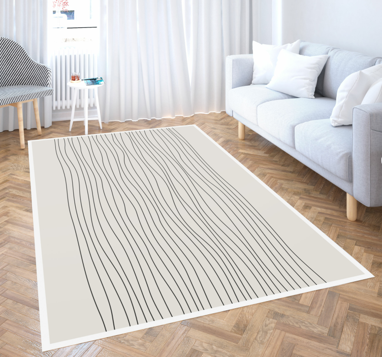 Tapis vinyle lignes asymétriques style nordique - TenStickers