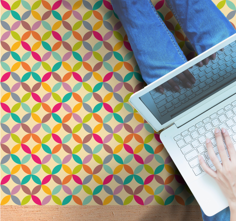 Tapis vinyle géométrique coloré géométrique - TenStickers