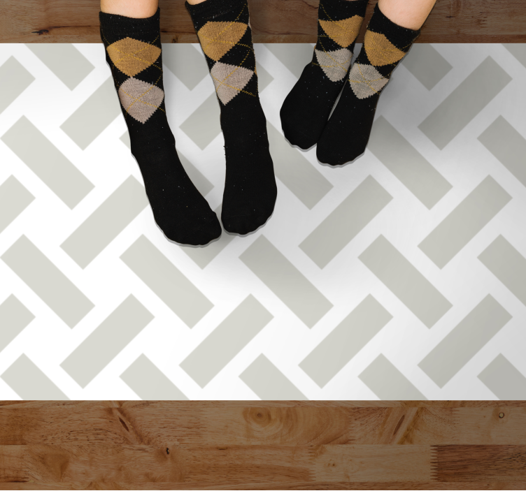 Tapis vinyle géométrique motif à chevrons - TenStickers