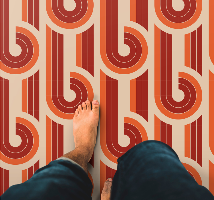 Tapis vinyle géométrique motif géométrique rétro - TenStickers