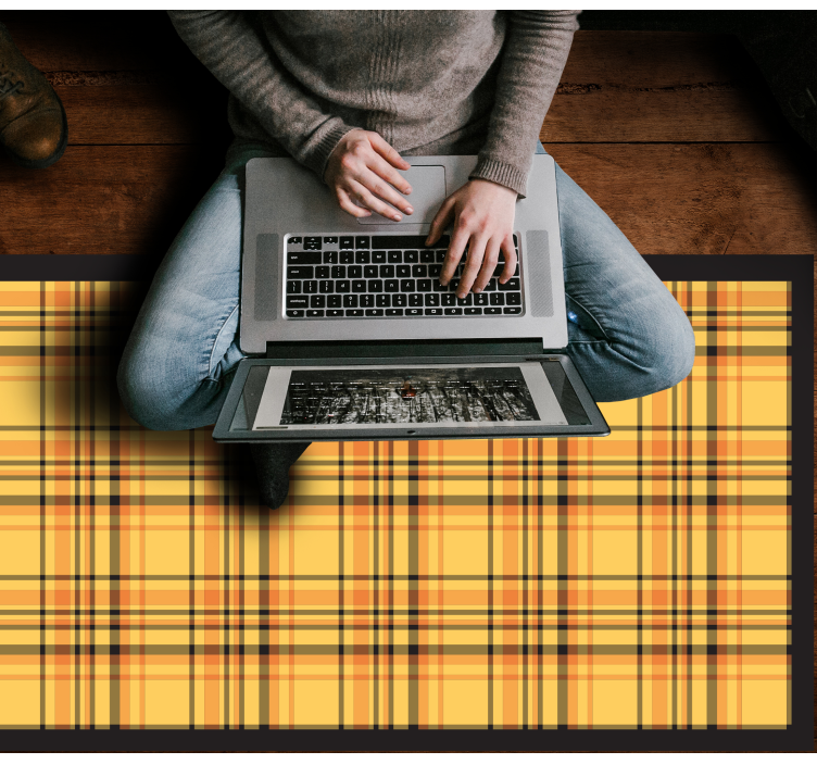 Tapis vinyle rayures motif écossais classique - TenStickers