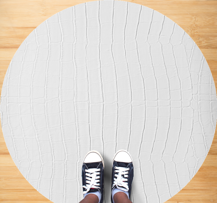 Tapis vinyle animal motif crocodile blanc - TenStickers