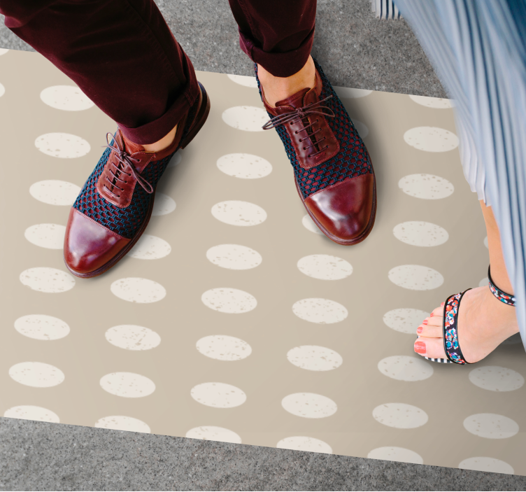 Tapis vinyle texture motif tacheté beige - TenStickers