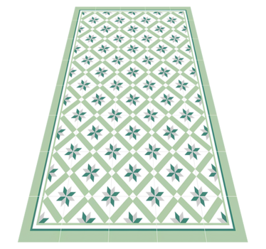 Tapis vinyle cuisine vert hydraulique - TenStickers