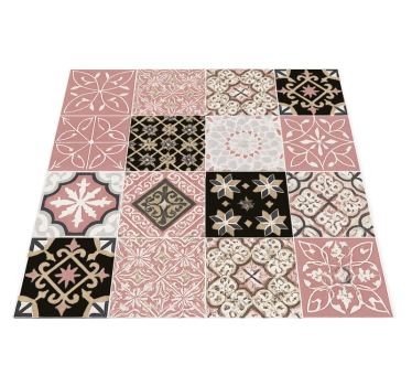 Tapis vinyle salon ciment rose - TenStickers