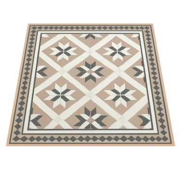 Tapis vinyle carreaux de ciment style marocain beige - TenStickers