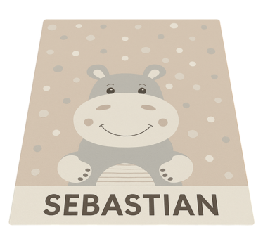Tapis vinyle autres tapis hippopotame beige personnalisé - TenStickers