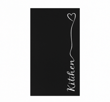 Tapis vinyle cuisine lettre cursive en forme de cœur - TenStickers