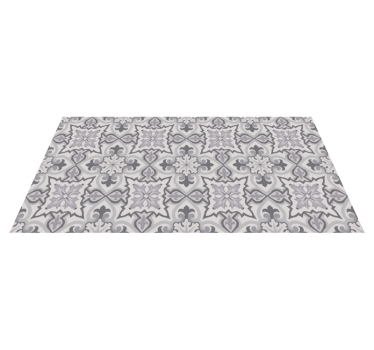 Tapis vinyle carreaux de ciment cuisine baroni grise - TenStickers