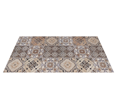 Tapis vinyle carreaux de ciment cuisine baroni rouille - TenStickers