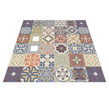 Tapis vinyle carreaux de ciment modèle portugais simple - TenStickers