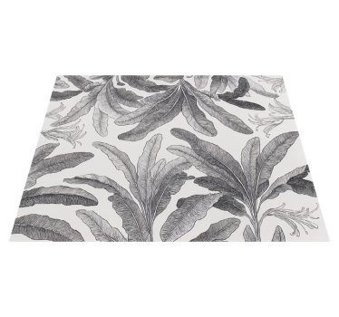 Tapis vinyle cuisine palmiers gris élégants - TenStickers