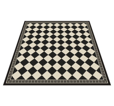 Tapis vinyle salon damier noir - TenStickers