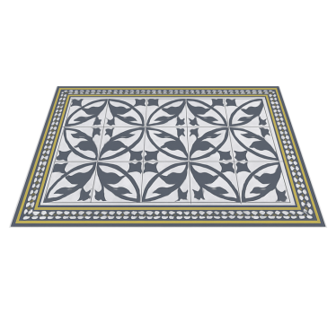 Tapis vinyle salon effet carreaux de ciment - TenStickers