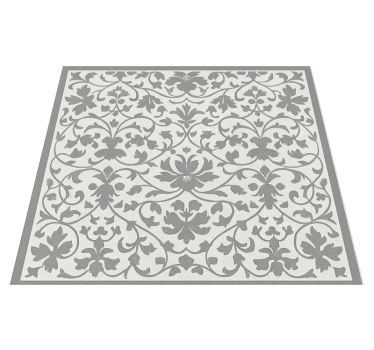 Tapis vinyle cuisine arabesque grise élégante - TenStickers