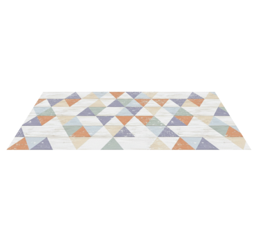 Tapis vinyle cuisine triangles en bois pastel - TenStickers