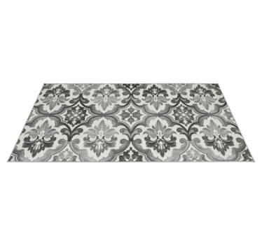 Tapis vinyle cuisine tapisserie damassée en gris - TenStickers