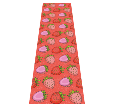Tapis vinyle cuisine fraises rouges et roses sans couture - TenStickers