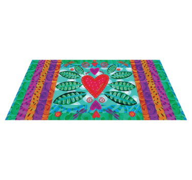 Tapis vinyle salon cœur rouge coloré - TenStickers