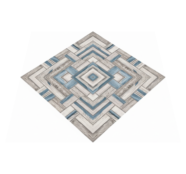 Tapis vinyle salon carreaux bois rustiques - TenStickers