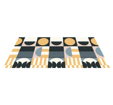 Tapis vinyle salon motif moderne abstrait - TenStickers