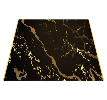 Tapis vinyle chambre texture marbre noir et or - TenStickers