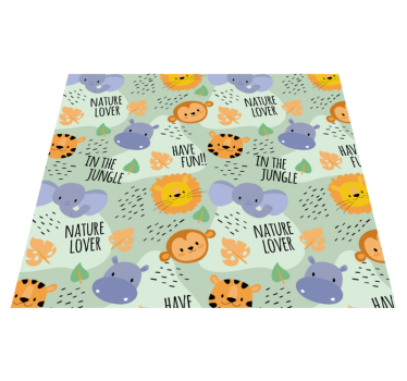 Tapis vinyle autres tapis animaux de la jungle verts - TenStickers