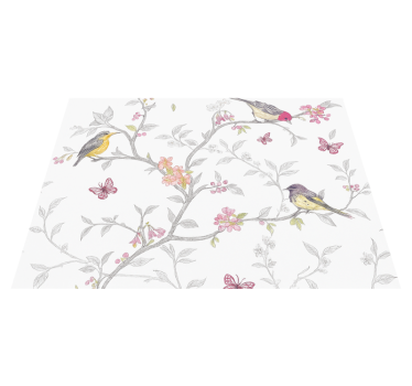 Tapis vinyle chambre oiseaux sur branches - TenStickers