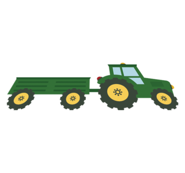 Tapis vinyle pour enfants tracteur vert et chariot - TenStickers