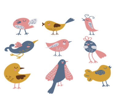 Tapis vinyle pour enfants stickers neuf oiseaux - TenStickers