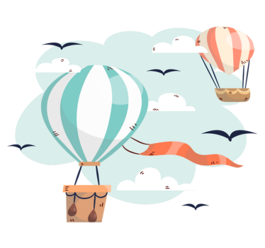 Tapis vinyle pour enfants ballons et nuages - TenStickers