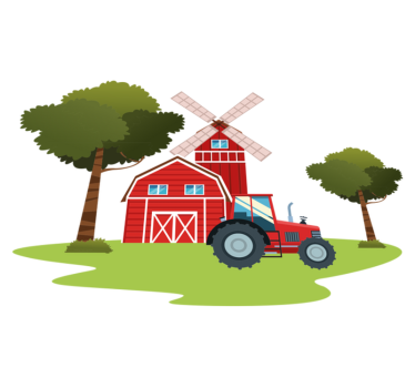 Tapis vinyle pour enfants tracteurs et arbres - TenStickers