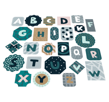 Tapis vinyle pour enfants autocollant alphabet nordique - TenStickers