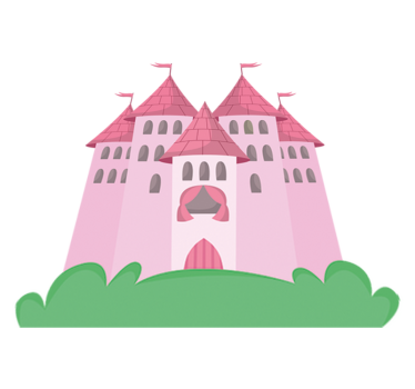 Tapis vinyle pour enfants château rose - TenStickers