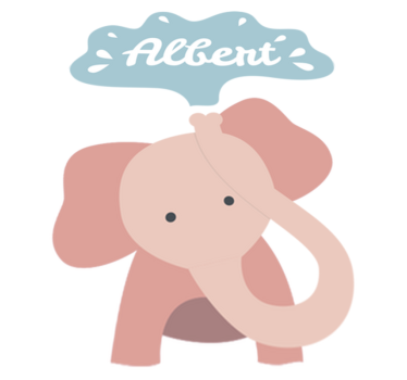 Tapis vinyle pour enfants éléphant bébé avec nom - TenStickers
